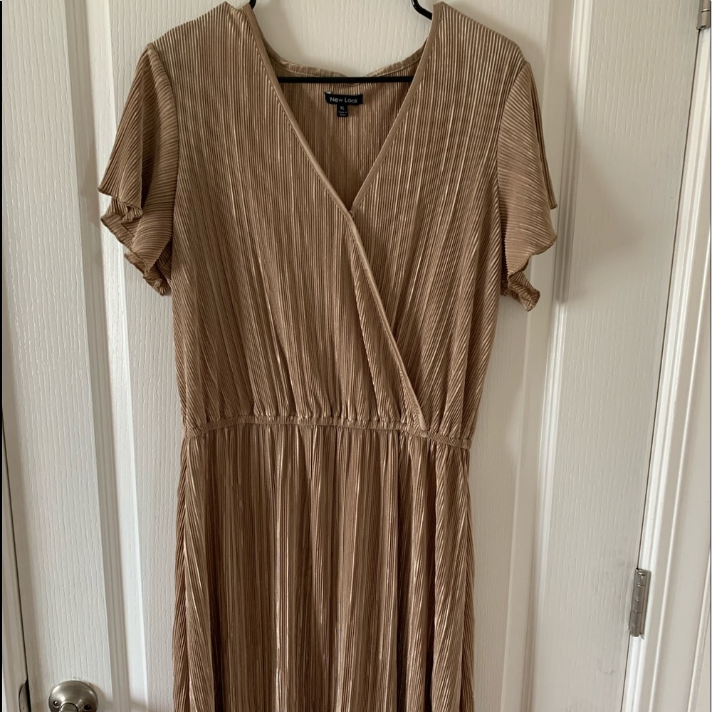 Gold pleated dress
